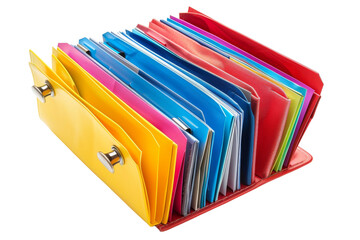 Multicolor Folder Organizer Rack Isolated on Transparent Background