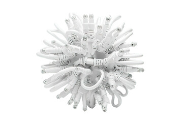 White USB cable isolated on transparent background