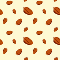 Love foam coffee with beans, cartoon, pattren, illustrations.