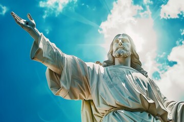 Obraz premium A statue of Jesus christ saviour of the world.