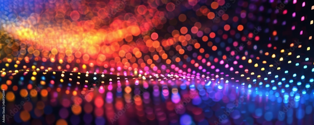 Poster repetitive patterns of neon dots