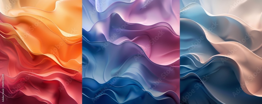 Poster abstract forms with a gradient fill