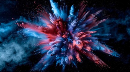 Colorful holi paint. Color powder explosion. Isolated black background. Holi paint. Gulal paint