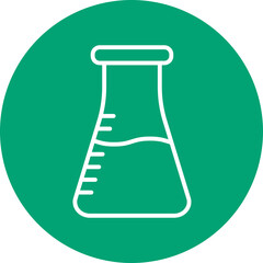Flask line circle icon
