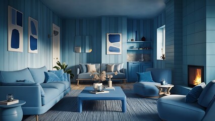 Blue living room