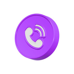 call phone icon symbol 3d blue color