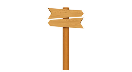 blank wooden road sign on the white background	