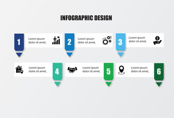 Infographic design template process diagram presentations Concept of business model successive steps. pastel graphic elements.