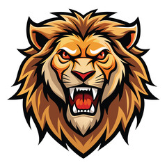 lion face aggressive mascot logo