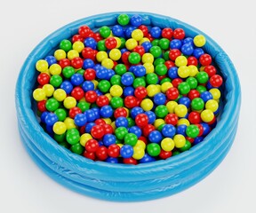 Realistic 3D Render of Ball Pool