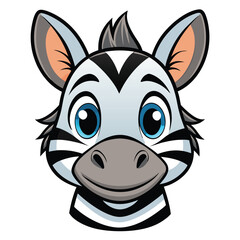zebra face cute mascot 