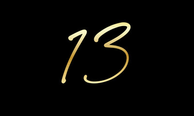  Number Gold Casual Modern Logo