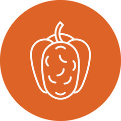 Bell pepper line circle icon