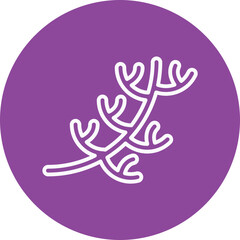 Dill leaves line circle icon