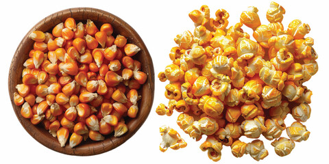 corn kernel for popcorn isolated on white background