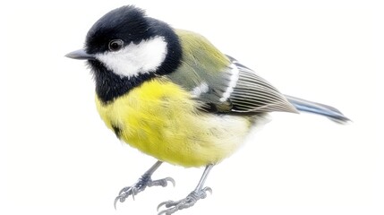 Tit bird isolated on white background photography 