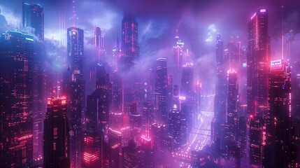 Cyberpunk Dreams Futuristic Cityscapes with Neon Lights