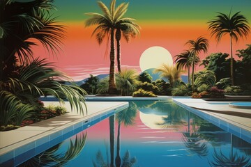 Pool reflection outdoors nature.