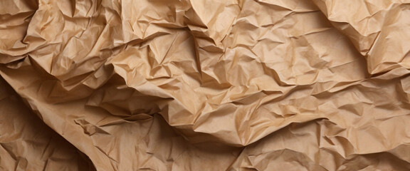 Abstract crumpled and creased recycled brown paper texture background
