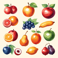 Vintage Watercolor Fruit Collection Illustration