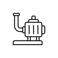 Water pump outline icons, minimalist vector illustration ,simple transparent graphic element .Isolated on white background