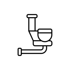 Toilet pipe outline icons, minimalist vector illustration ,simple transparent graphic element .Isolated on white background