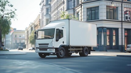 White delivery truck carrying cuttingedge electronics