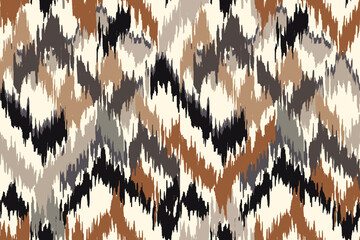 Ikat seamless pattern, geometric design, motif ethnic handmade, Ikat ethnic tribal, boho colors seamless wallpaper. Ethnic Ikat abstract background art.Illustration for greeting cards, printing