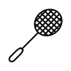 Badminton racquet icon mark in filled style