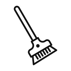 Broom icon mark in filled style