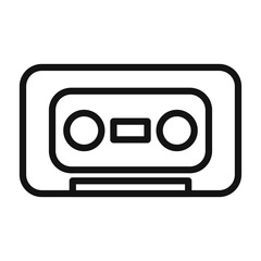 Cassette tape icon mark in filled style