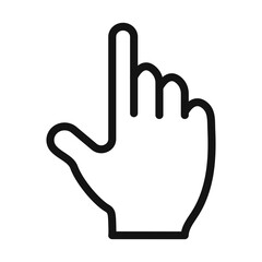 Clicking finger icon mark in filled style