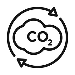 co2 gas carbon dioxide icon mark in filled style