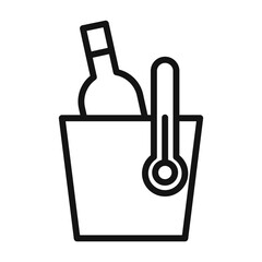 cooling wine bottle icon mark in filled style