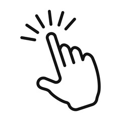Obraz premium Computer hand cursor click icon mark in filled style