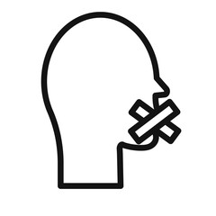discrimination or censorship icon mark in filled style