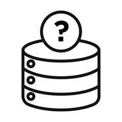 Database query icon mark in filled style