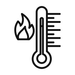 Fire temperature icon mark in filled style