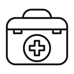 First aid medical kit icon mark in filled style