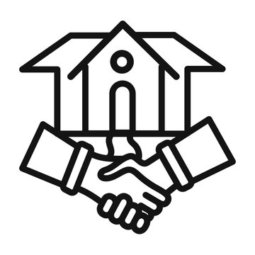 recommend clip art: hands home deal icon mark in filled style
