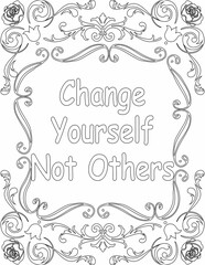 Printable floral coloring page for kids and adults with motivational quote for self love and self care. it helps to struggle against life to enjoy the tough journey
