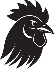 chicken head icon,silhouette black color 