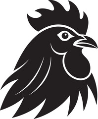 chicken head icon,silhouette black color 