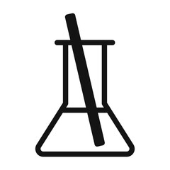 Laboratory beaker icon mark in filled style