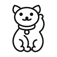 maneki neko doodle icon mark in filled style