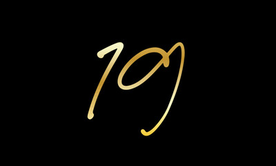 Number Gold Casual Modern Logo