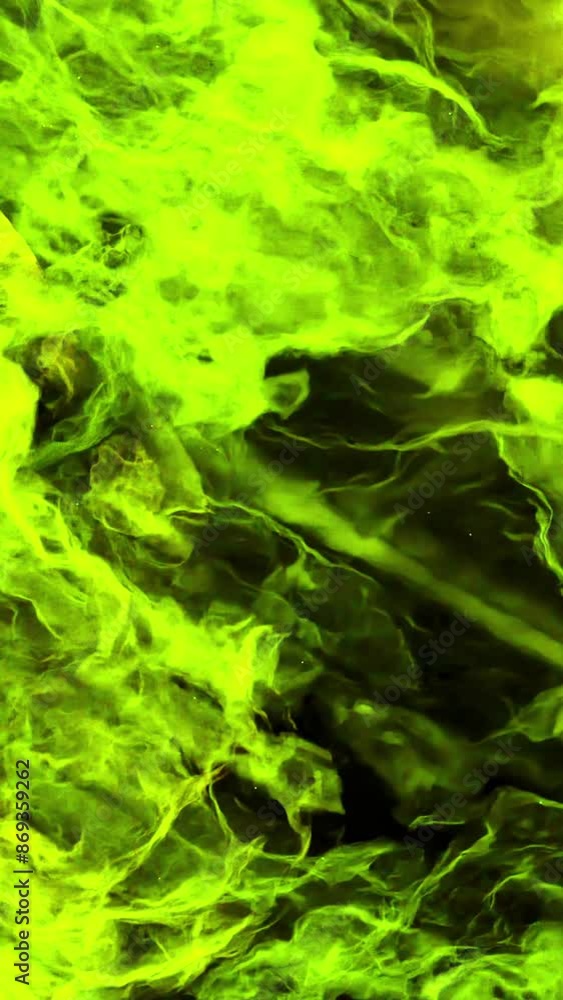 Poster moving 3d streams of smoke on black background. design. dynamic flow of colorful fog on black backgr