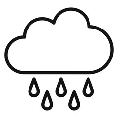rain and cloud icon mark in filled style