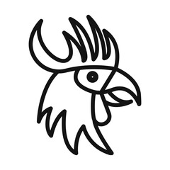 rooster head icon mark in filled style