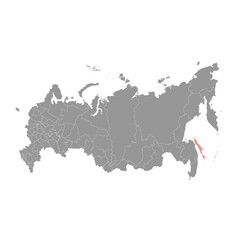 Obraz premium Sakhalin Oblast map, administrative division of Russia. Vector illustration.